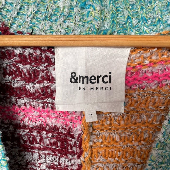 En Merci Cardigan Sweater - multicolor- size medium. NWOT - Picture 2 of 6